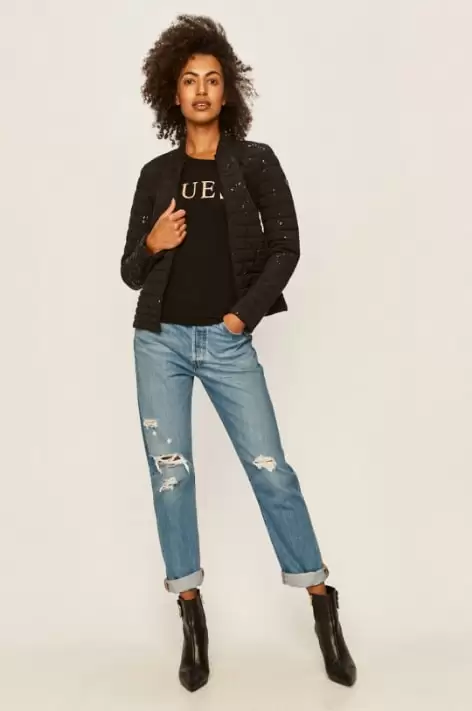 Guess Jeans - Geaca neagra scurta de primavara