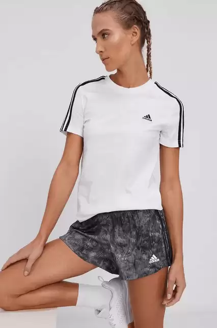Adidas Tricou femei alb cu dungi